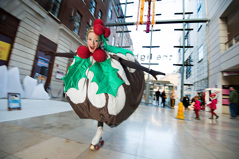 Rollerskating Festive Christmas Puddings Characters | UK