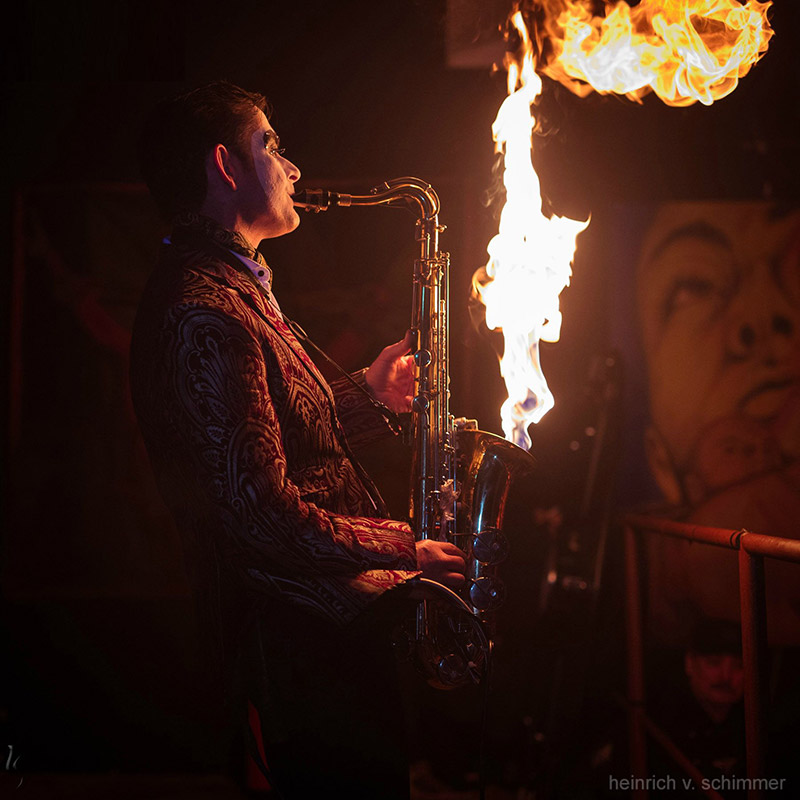 Flaming Saxophonists Hire: Book Flaming Saxophonist - Desmond O’Connor
